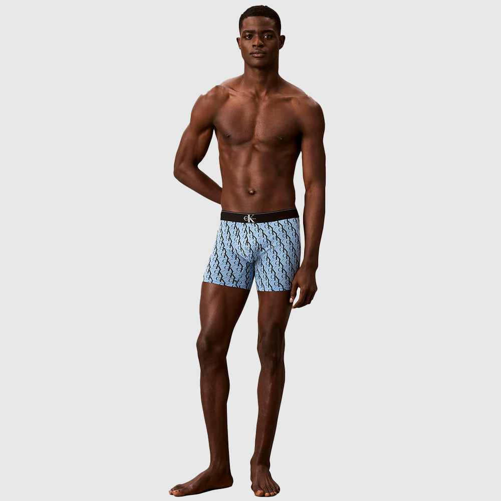 3 Pack Cotton Stretch Boxer Briefs - Blue Multi