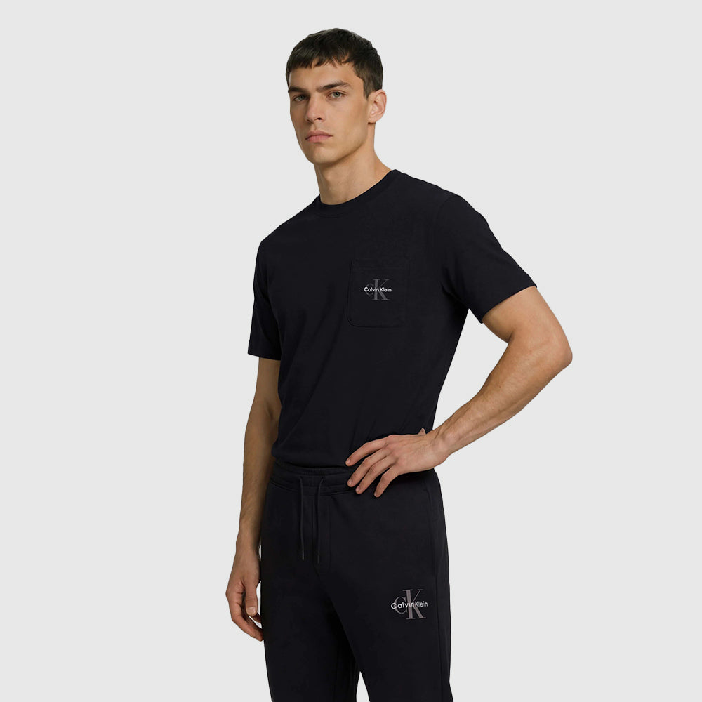Crew Neck Pyjama T-Shirt - Black