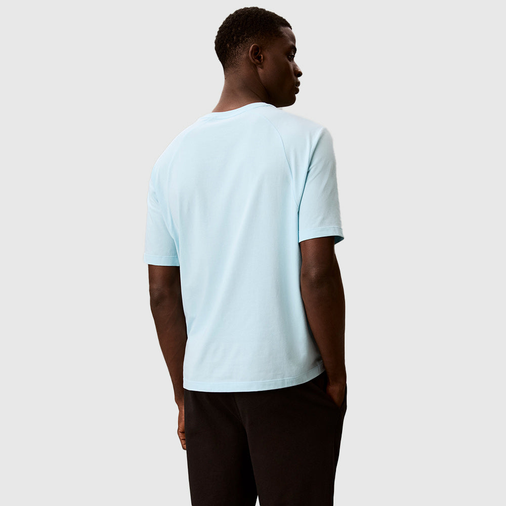 Logo Swim Cover Up T Shirt - Light Blue