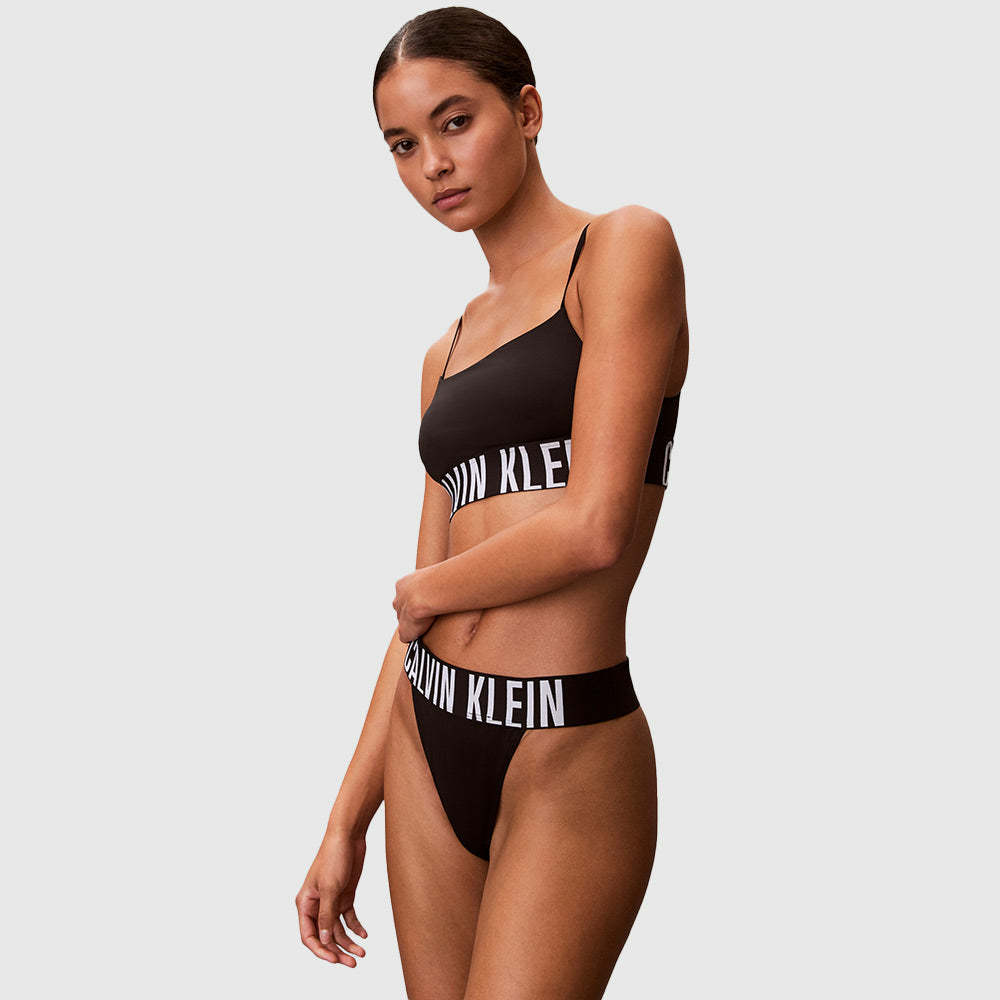High Leg Thong - Black