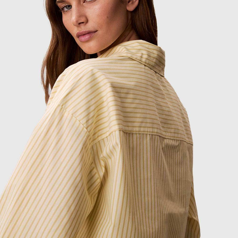 Cropped Poplin Shirt - Pale Yellow