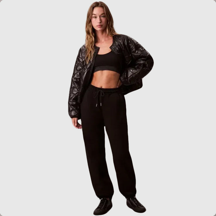 Calvin Klein Premium Terry Emblem Jogger - Black |ThirdBaseUrban