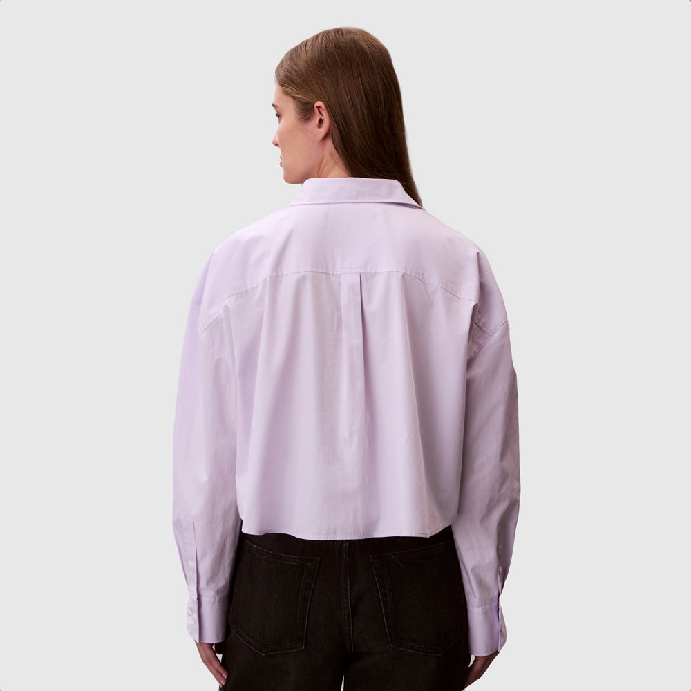 Cotton Poplin Cropped Shirt - Lilac