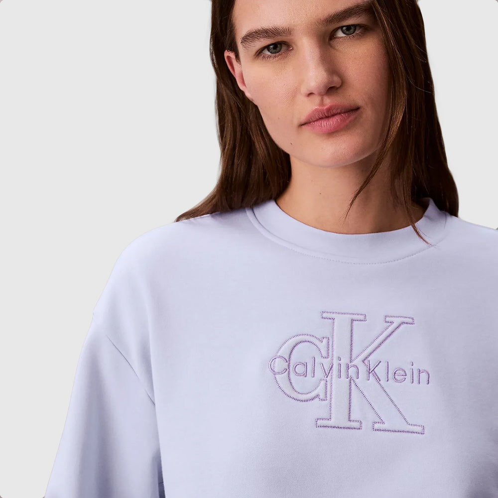 Embossed Monologo Terry Sweater - Lilac