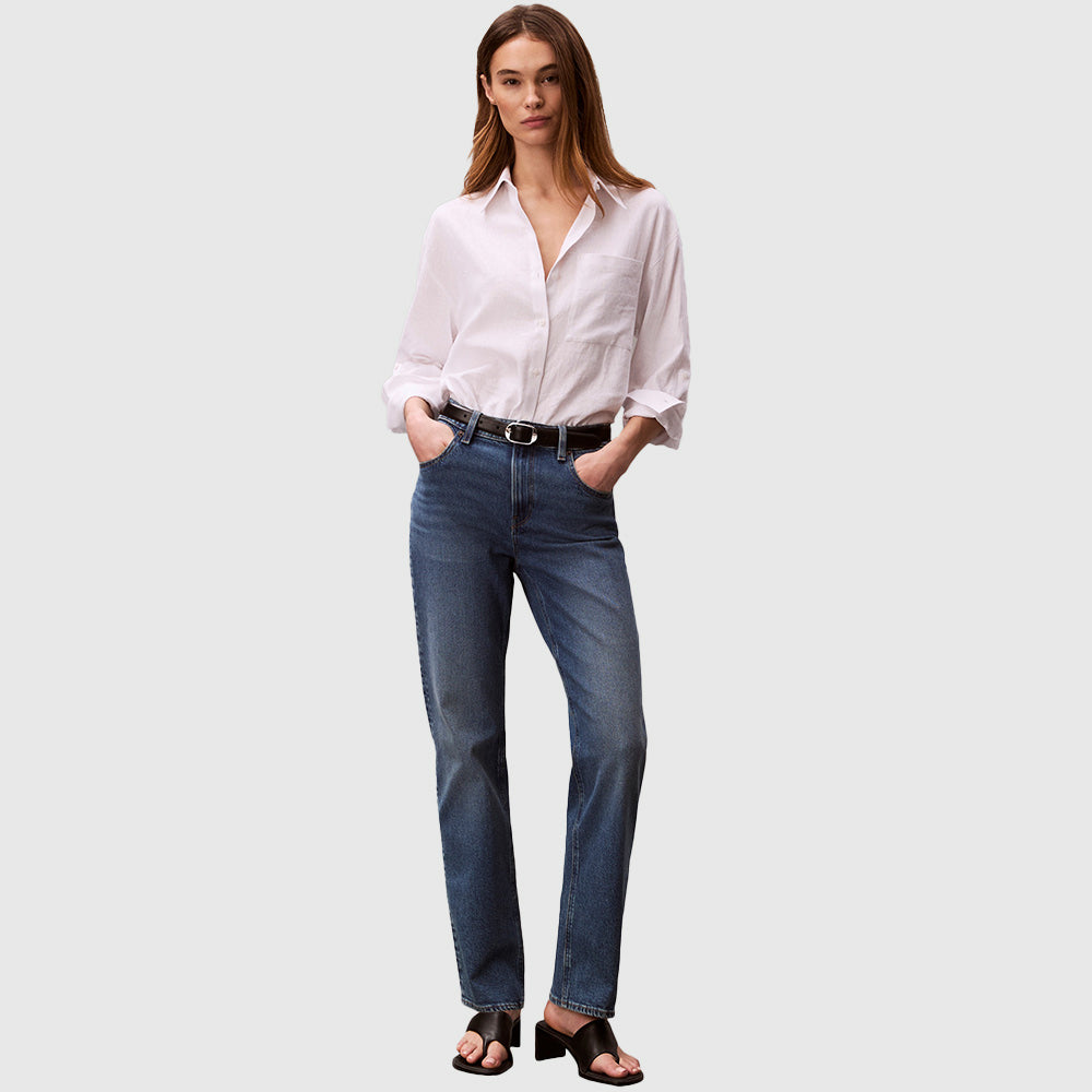 High Rise Straight Jean - Denim Medium