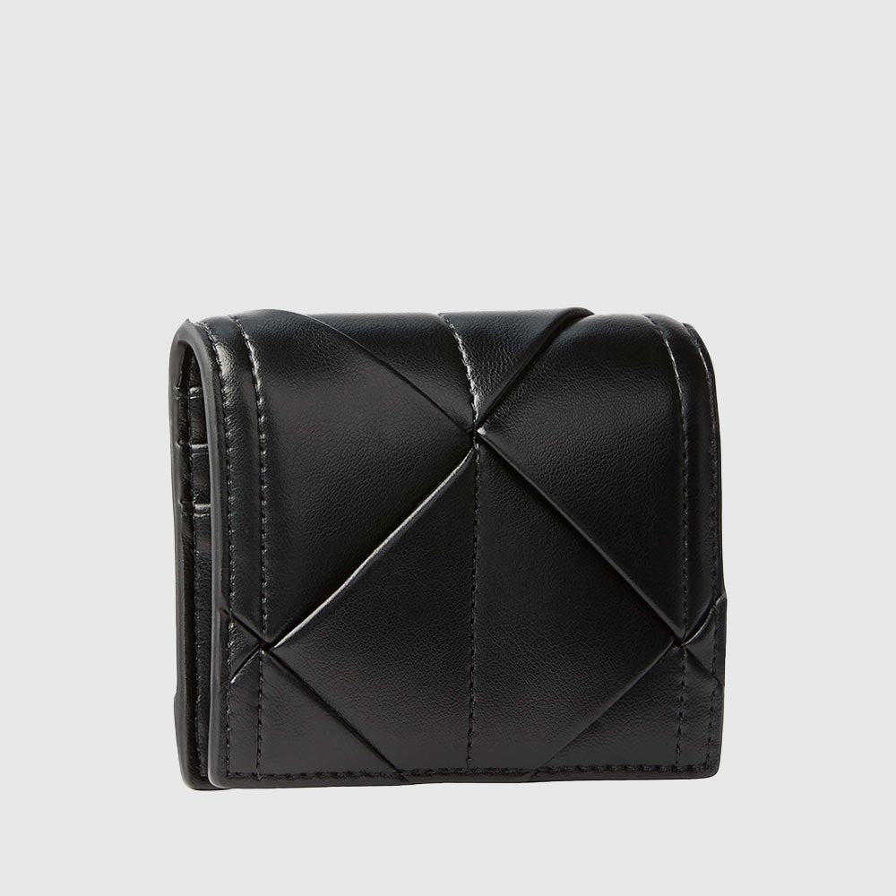 Woven Flap Wallet - Black