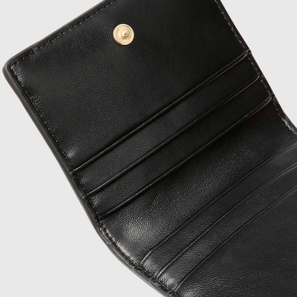 Woven Flap Wallet - Black