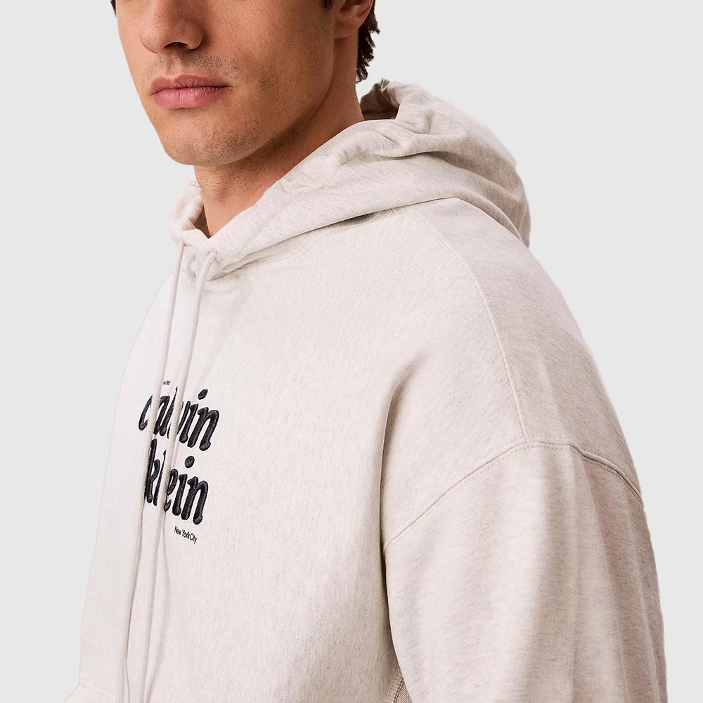 Premium Terry Graphic Hoodie - Light Grey