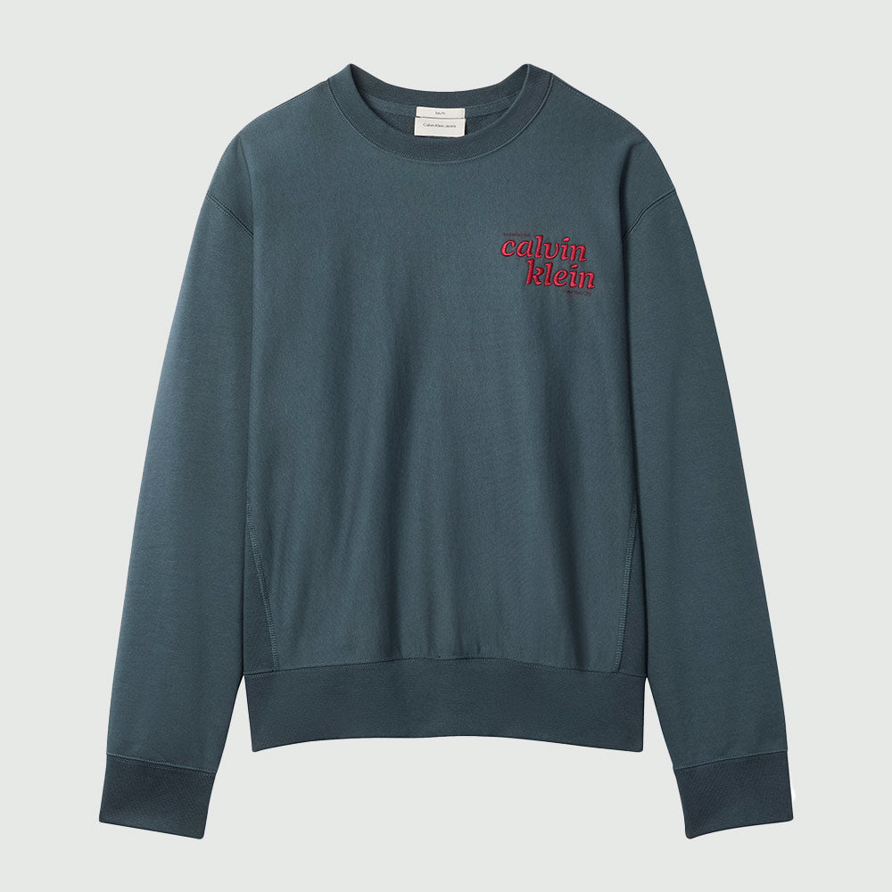 Premium Terry Graphic Crewneck - Blue/Grey