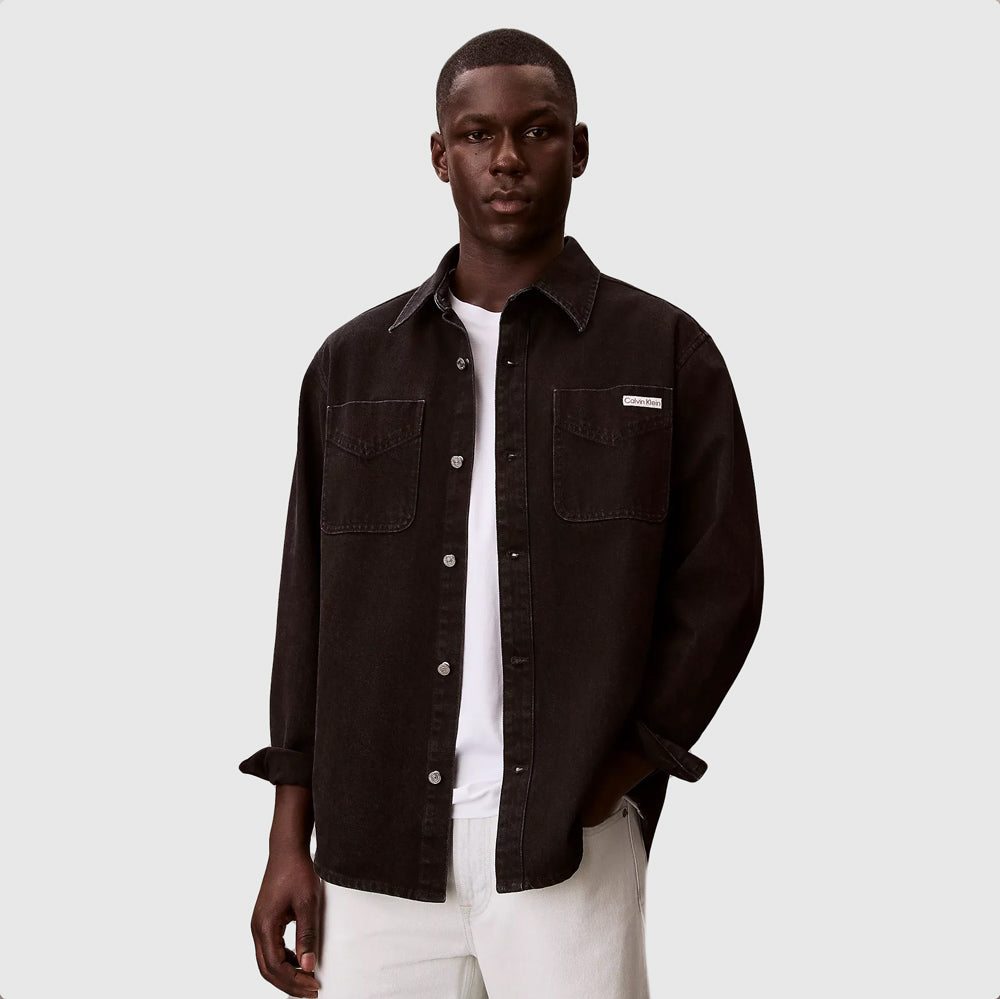 Calvin Klein 90S Jackson Stone Overshirt - Denim Black |ThirdBaseUrban
