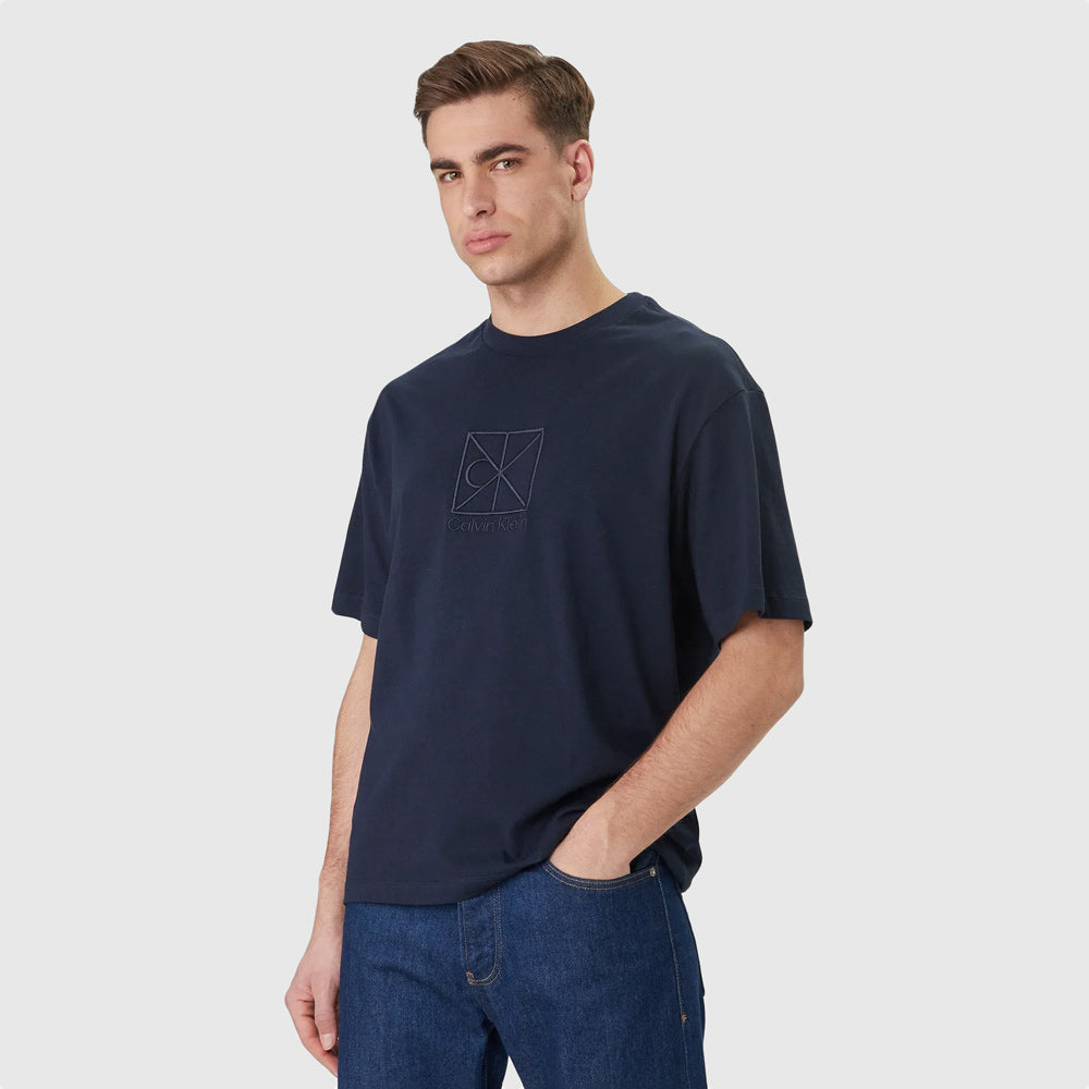 Calvin Klein Emblem Graphic T-Shirt - Navy |ThirdBaseUrban