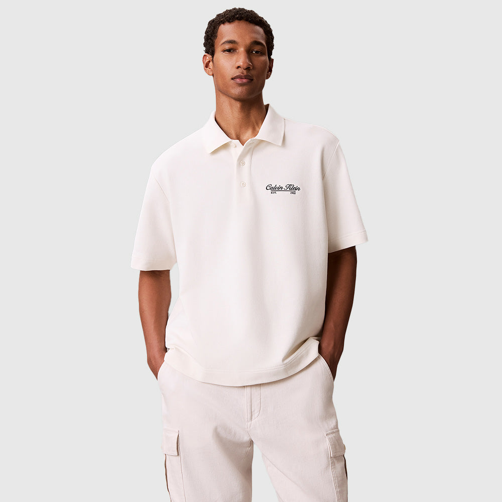 Embroidered Logo Polo Shirt - Offwhite