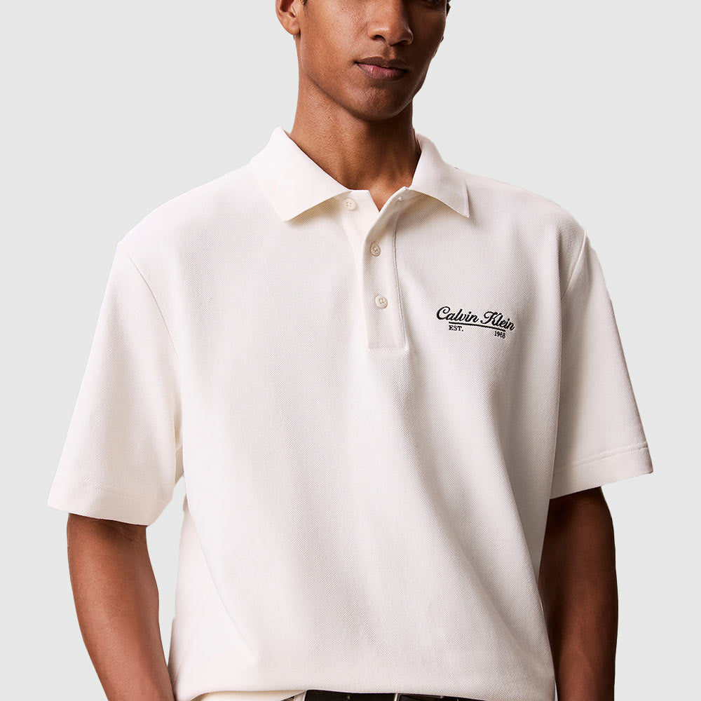 Embroidered Logo Polo Shirt - Offwhite