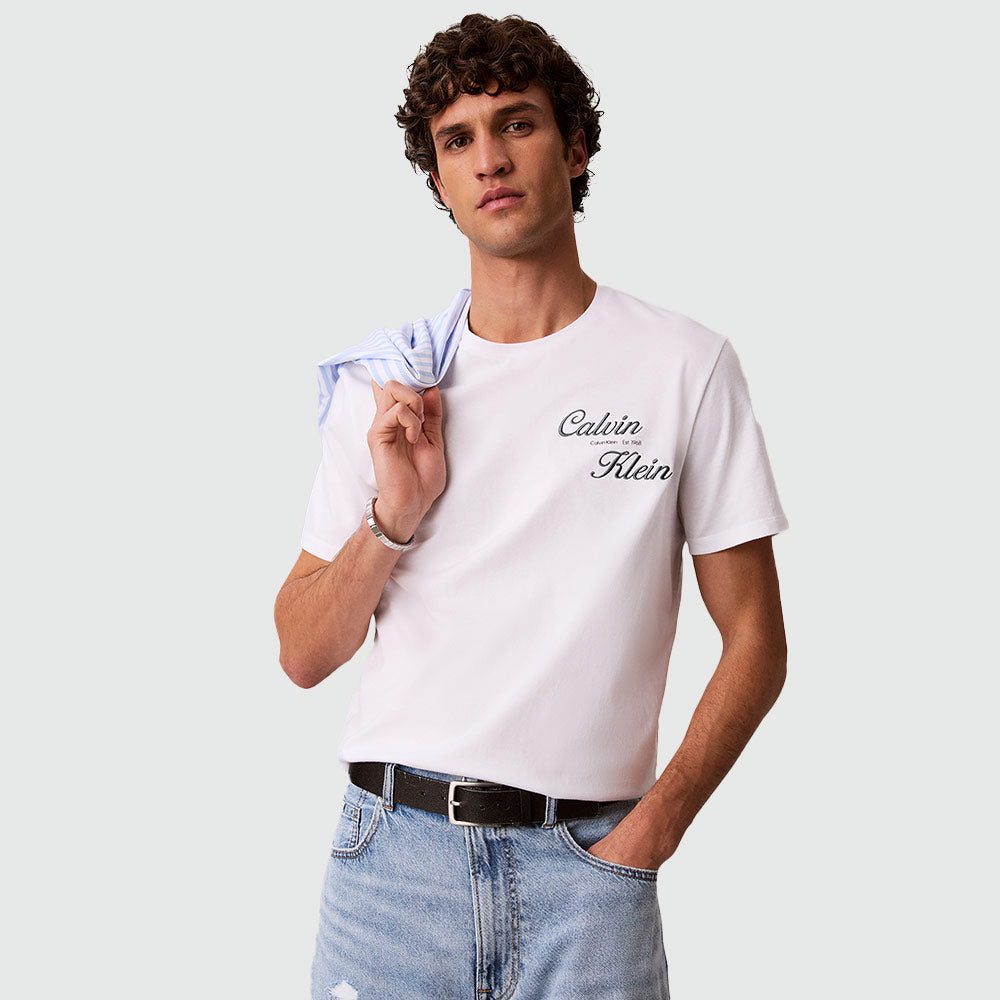 Embroidered Graphic T-Shirt - White