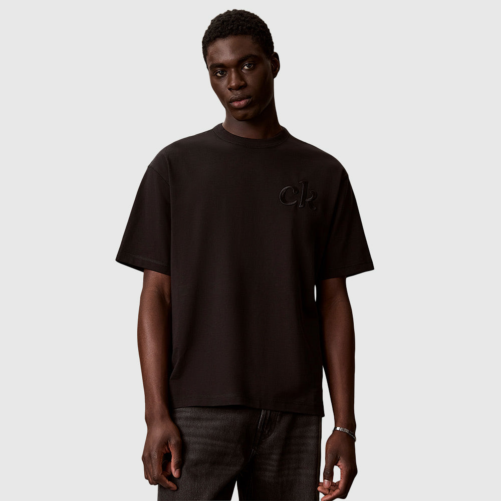 Relaxed Logo Appliqué T-shirt - Black