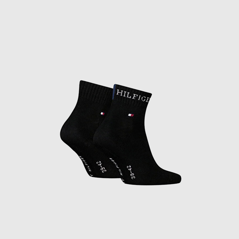 2 Pack Quarter Hilfiger Tab Sock - Black