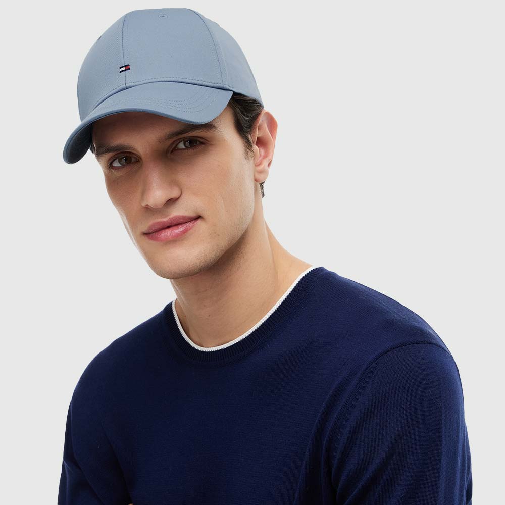Flag Embroidery Six-Panel Baseball Cap - Light Blue