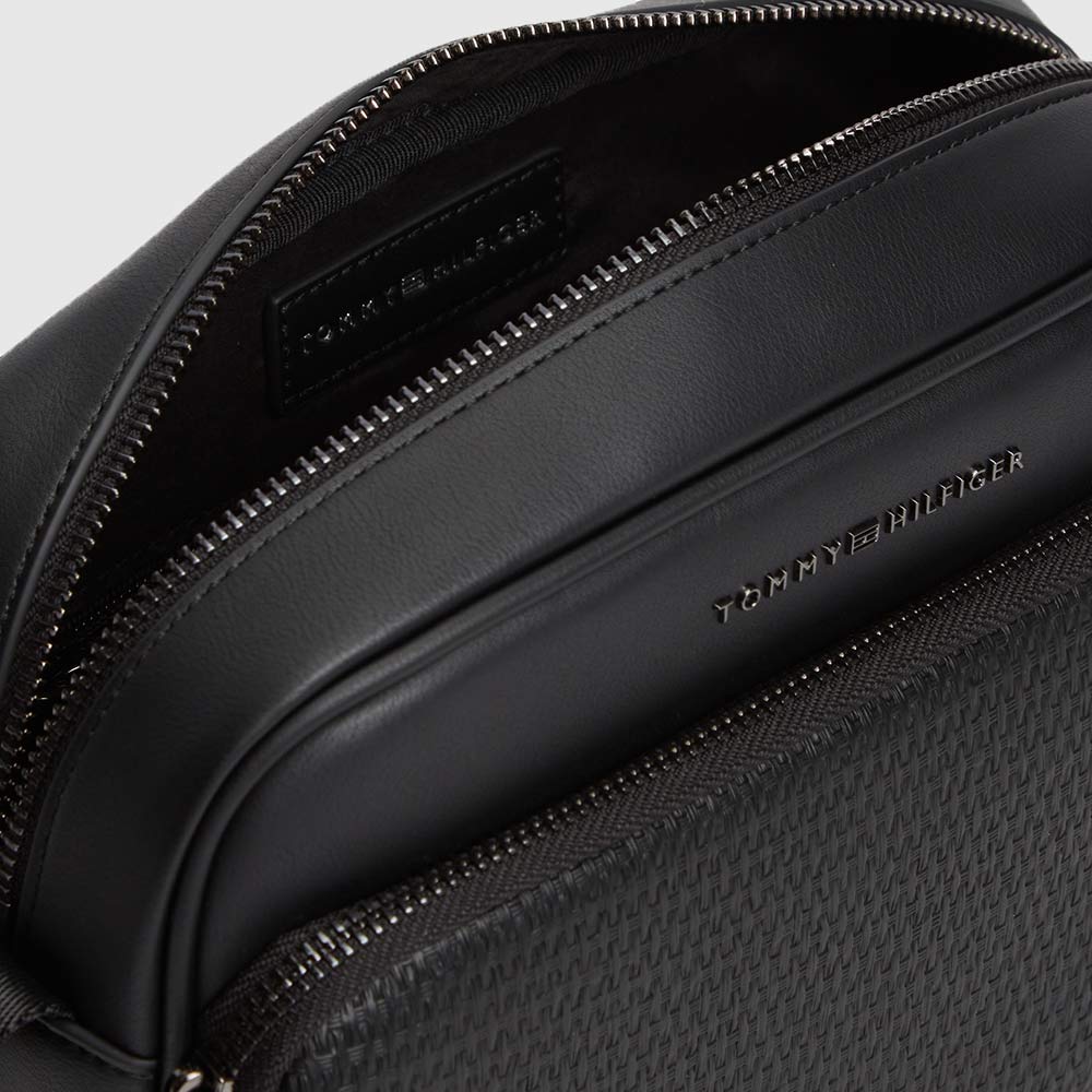 Woven Crossbody Camera Bag - Black