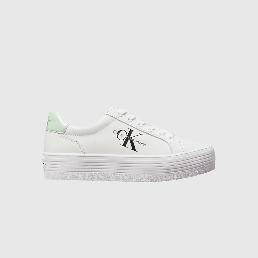 Calvin Klein Vulc Platform Leather Sneaker - White |ThirdBaseUrban
