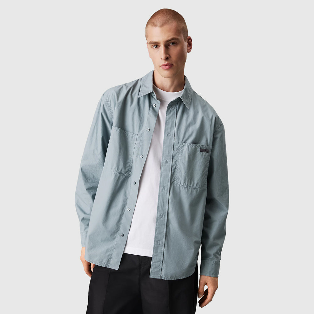 Calvin Klein Cotton Relaxed Shirt - Teal |ThirdBaseUrban