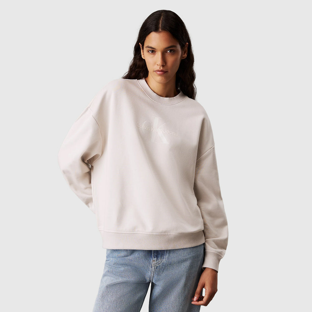 Calvin Klein Glossy Monologo Sweater - Light Brown |ThirdBaseUrban
