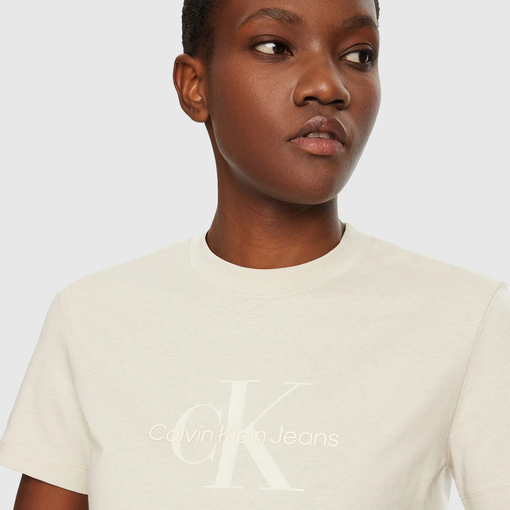 Glossy Monologo T-Shirt - Light Brown
