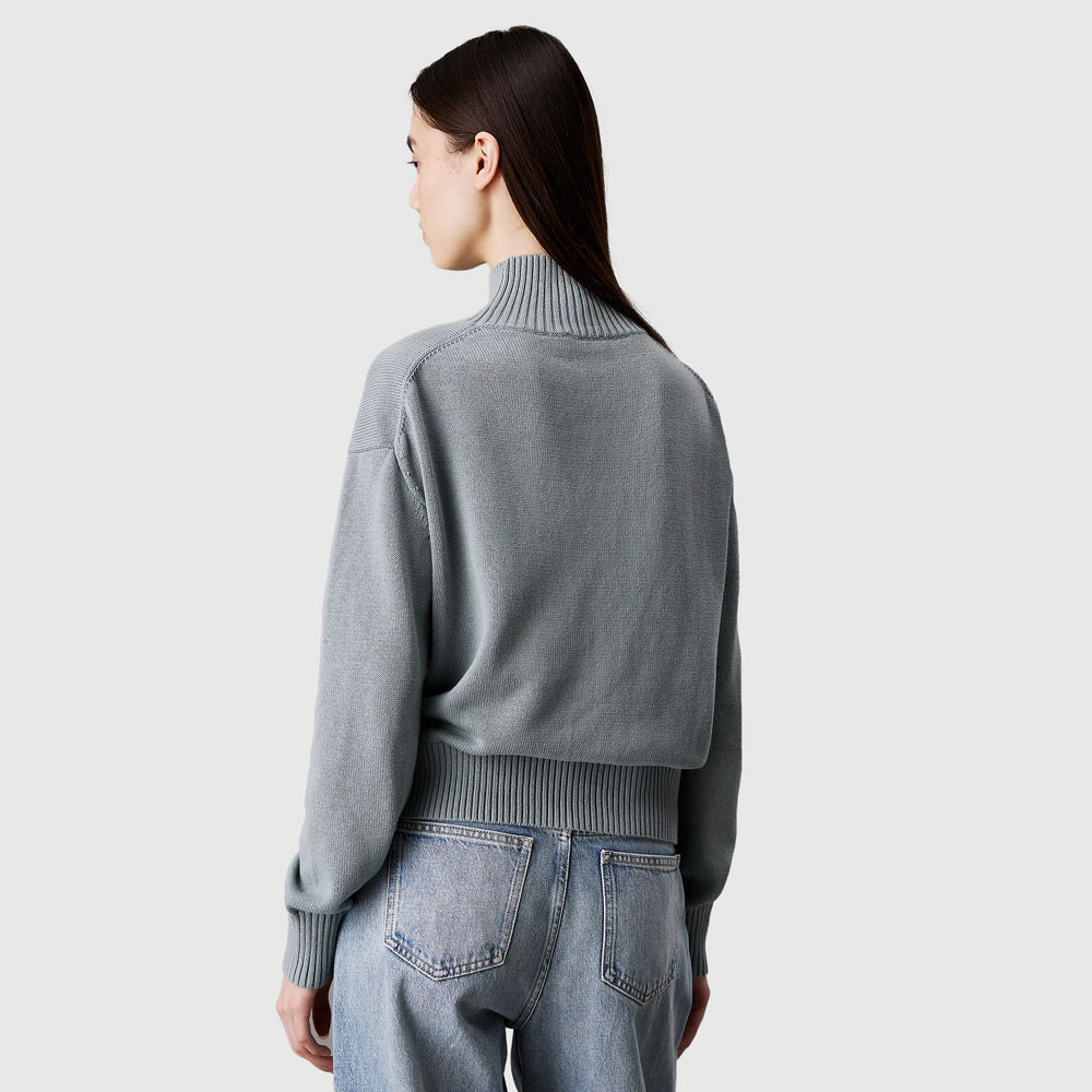 Monogram High Neck Sweater - Teal
