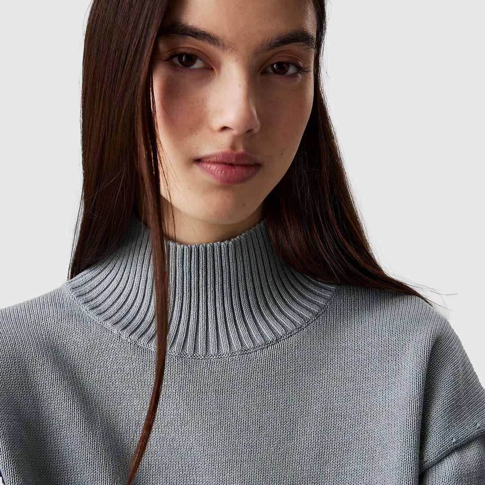 Monogram High Neck Sweater - Teal