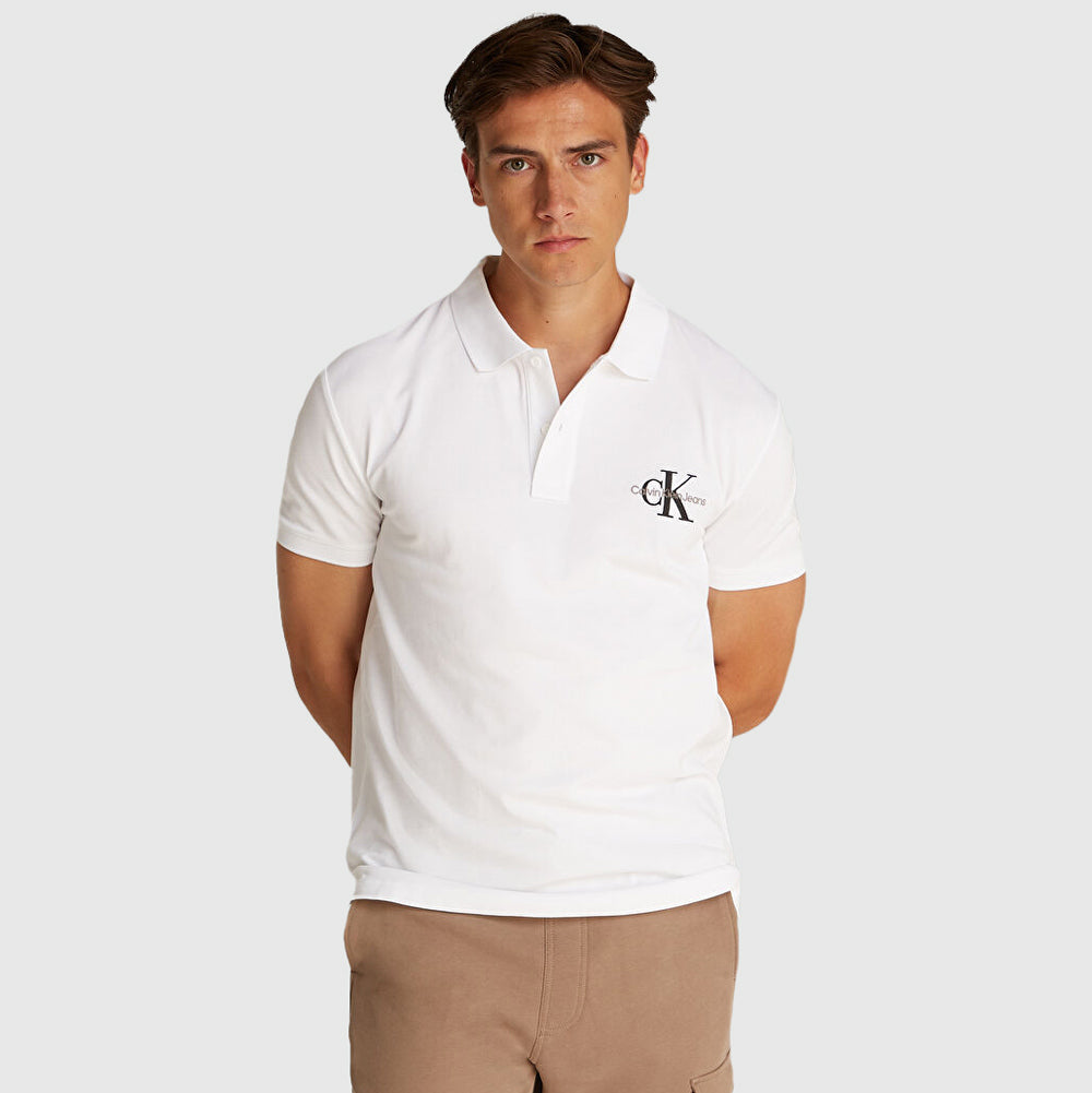 Calvin Klein Monologo Golfer - White |ThirdBaseUrban