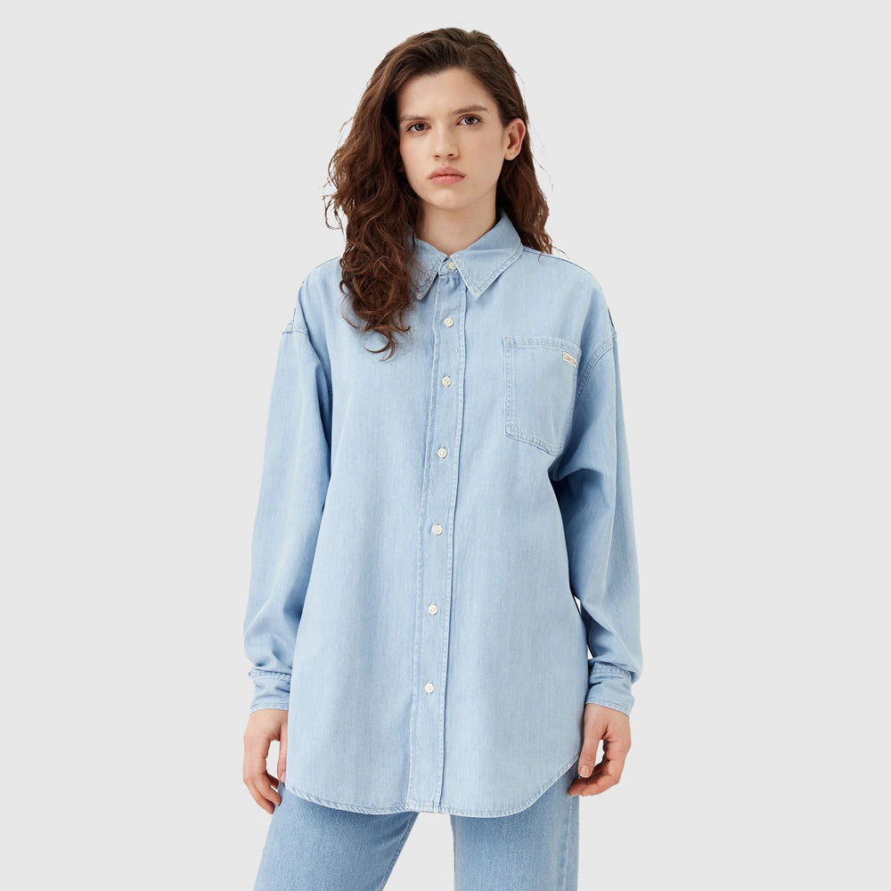 Calvin Klein Oversized Denim Shirt - Denim Light |ThirdBaseUrban
