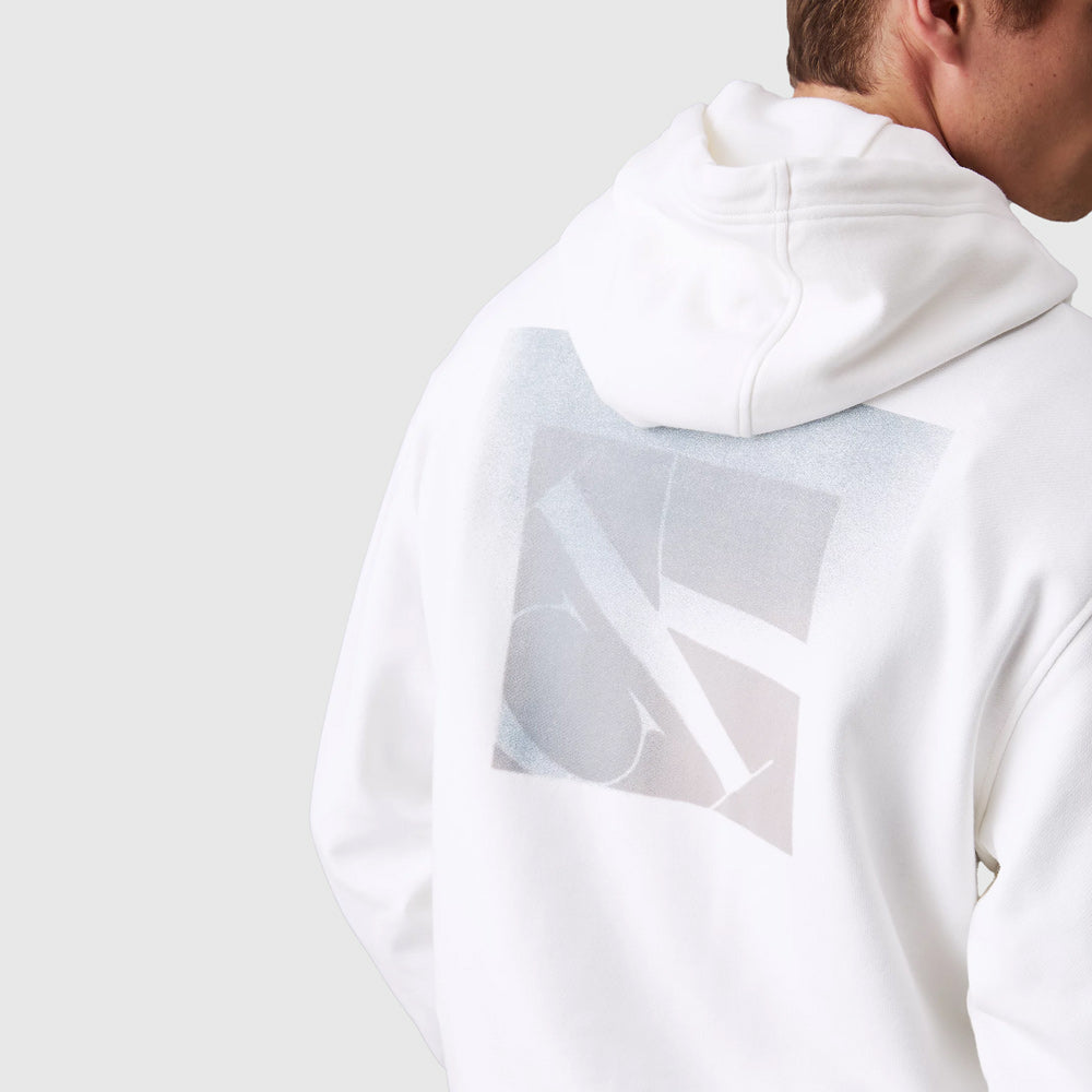Layered Monogram Hoodie - White