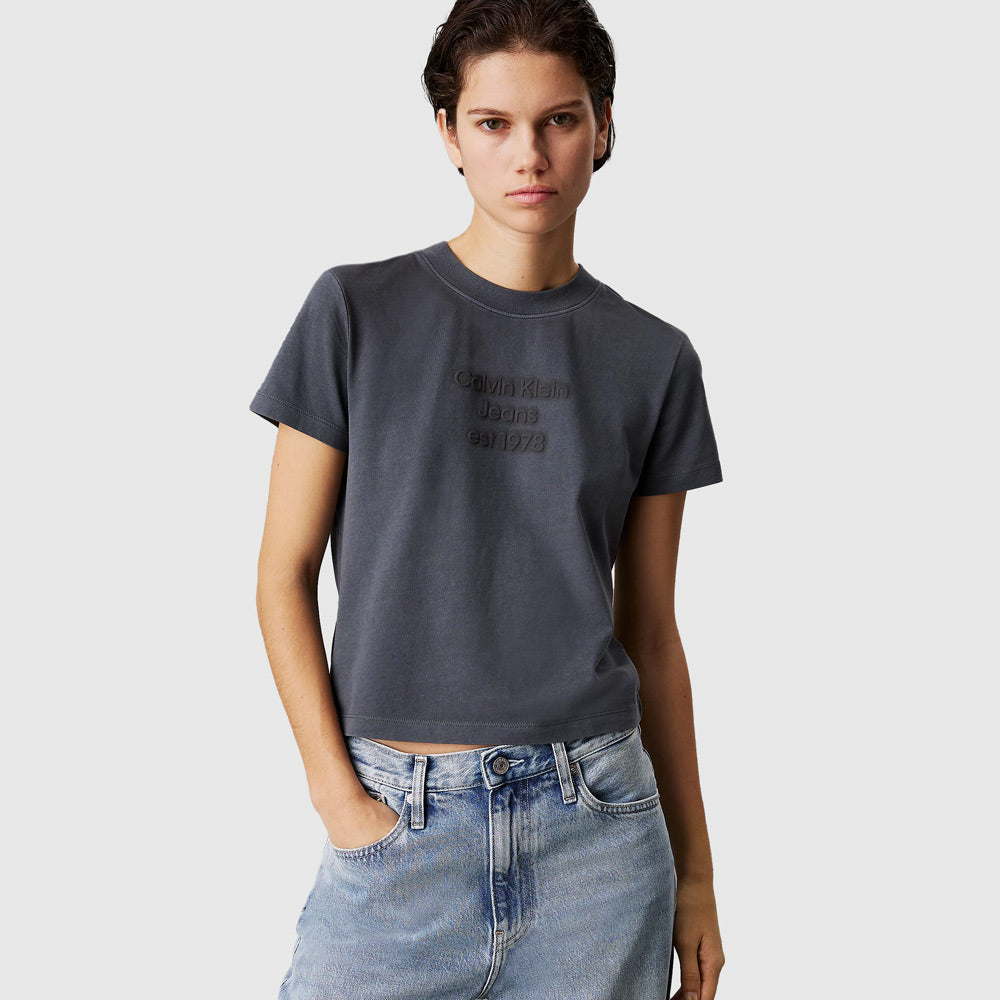 Calvin Klein Washed Print Baby T-Shirt - Washed Black |ThirdBaseUrban