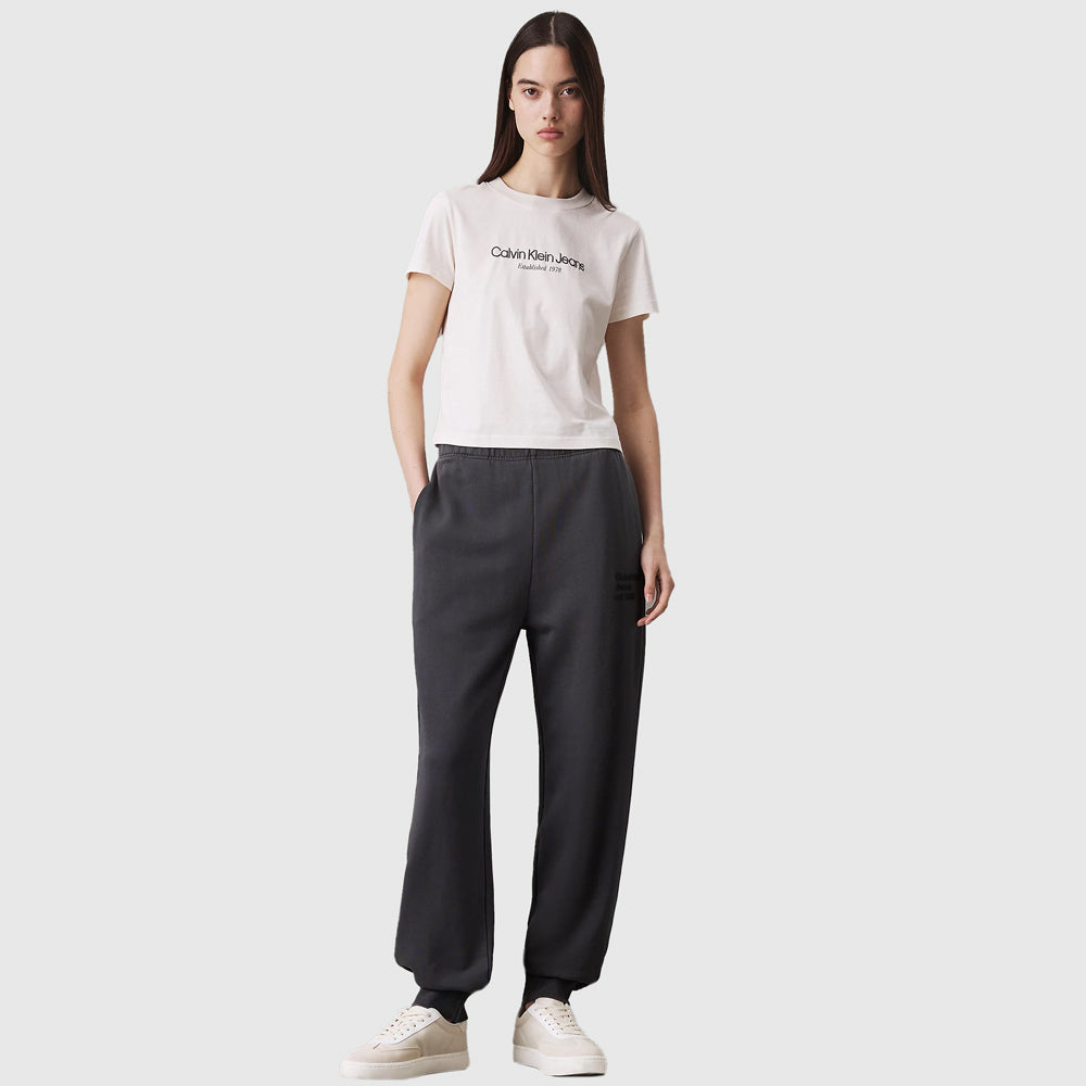 Washed Print Jogger - Washed Black