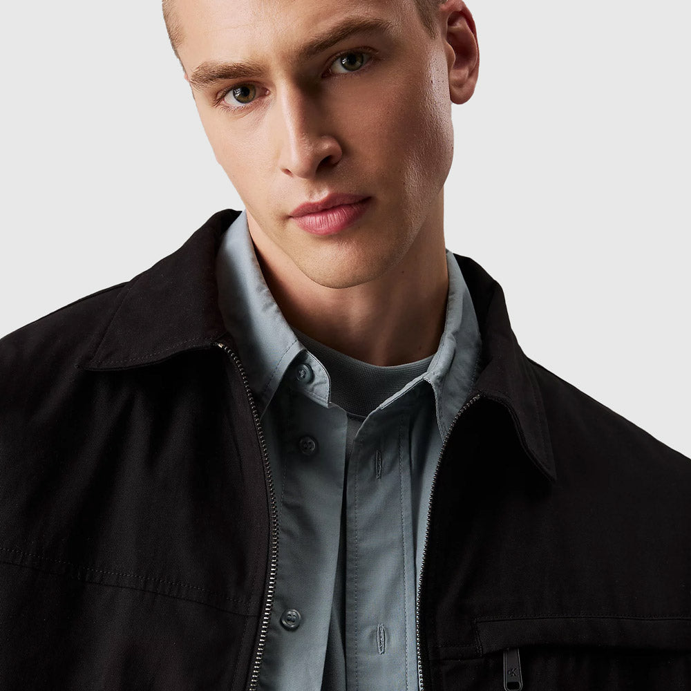 Cotton Zip Jacket - Black