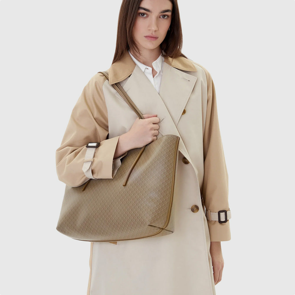 Emblem Aop Tote W/ Pouch - Desert Taupe