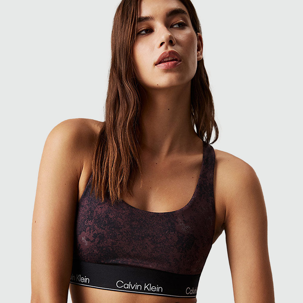 Calvin Klein Sports Bra - Black Print |ThirdBaseUrban
