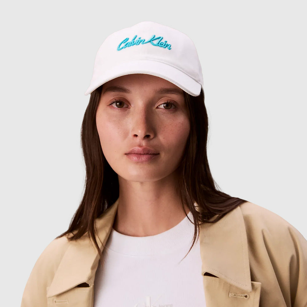 Calvin Klein Panel Graphic Cap - White |ThirdBaseUrban