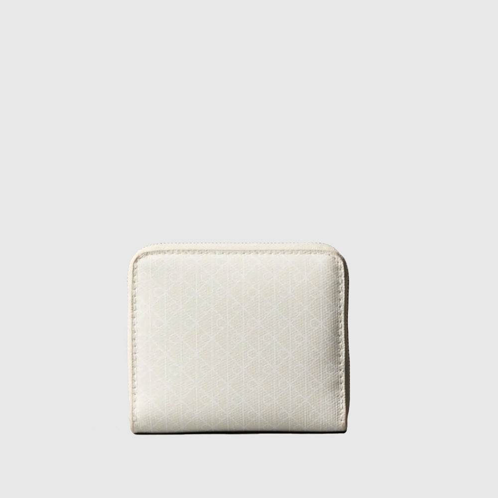 Calvin Klein Aop Square Zip Wallet - Offwhite |ThirdBaseUrban