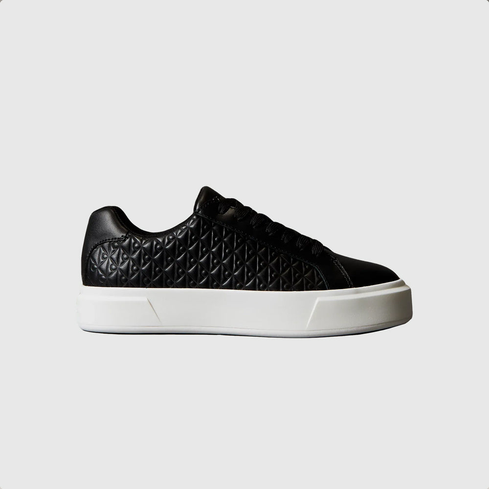 Calvin Klein Aop Basket Lace Up Sneaker - Black |ThirdBaseUrban