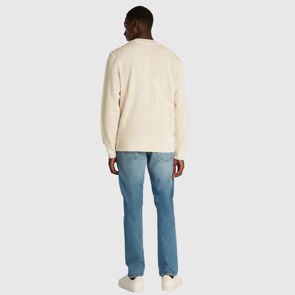 Washed Applique Sweater - Cream