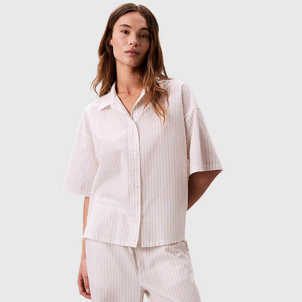 Calvin Klein Button Down Sleep Shirt - Stripe |ThirdBaseUrban