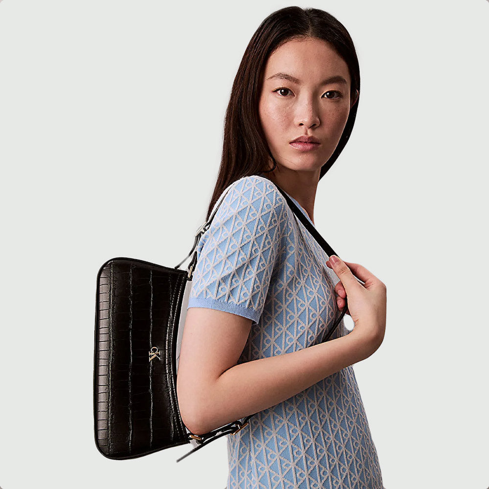 Ck Croc Shoulder Bag - Black