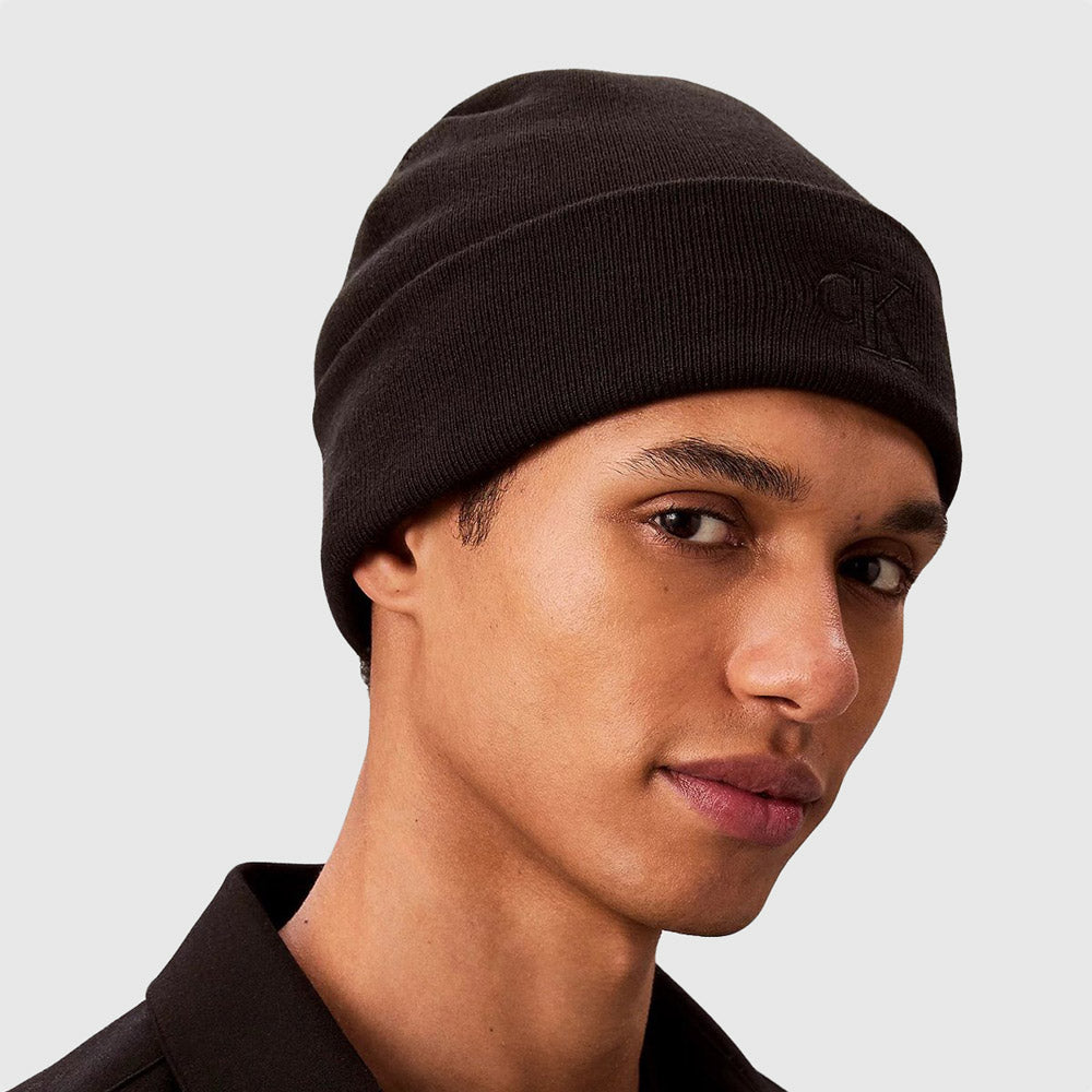 Calvin Klein Ck Rib Beanie - Black |ThirdBaseUrban