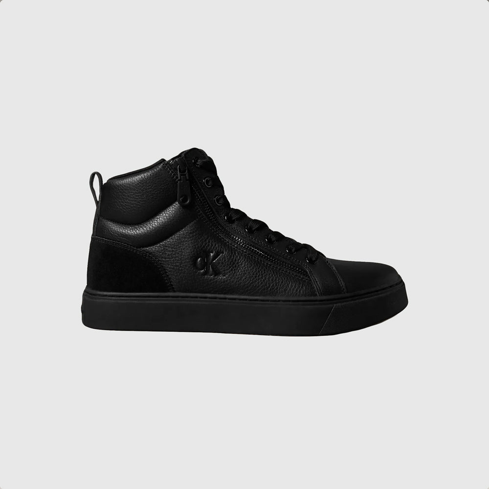 Calvin Klein Classic Mid Laceup Leather Sneaker - Black |ThirdBaseUrban