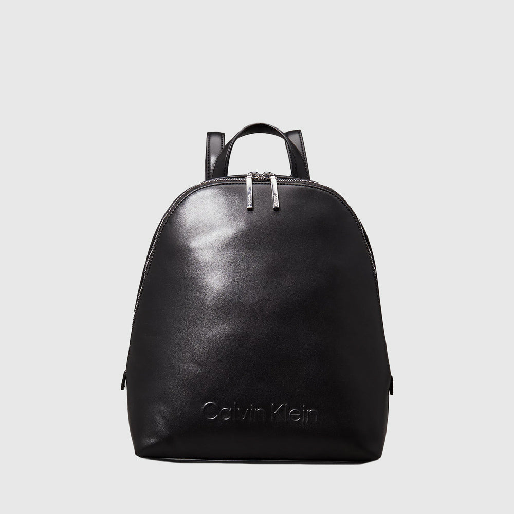 Calvin Klein Embossed Round Backpack - Black |ThirdBaseUrban