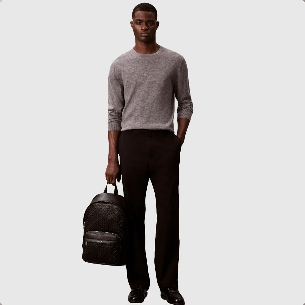 Emblem Emboss Round Backpack - Black