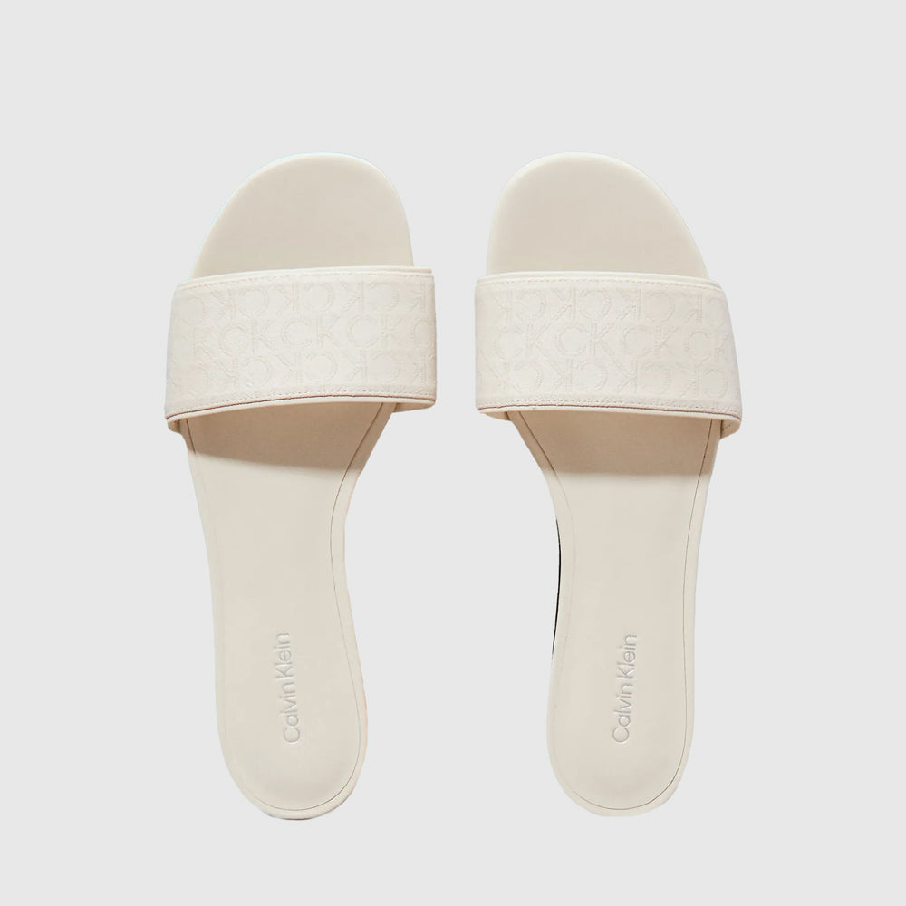 Calvin Klein Jacquard Slide - Beige |ThirdBaseUrban