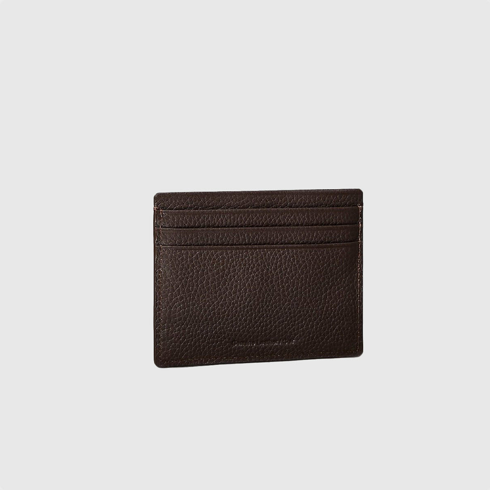 Foil Emboss Card Case - Dark Brown