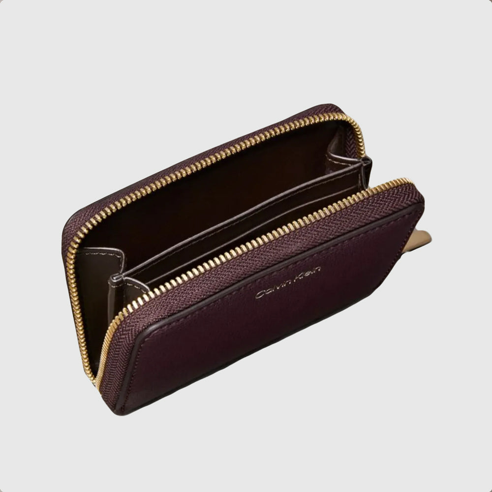 Foil Zip Wallet - Burgundy