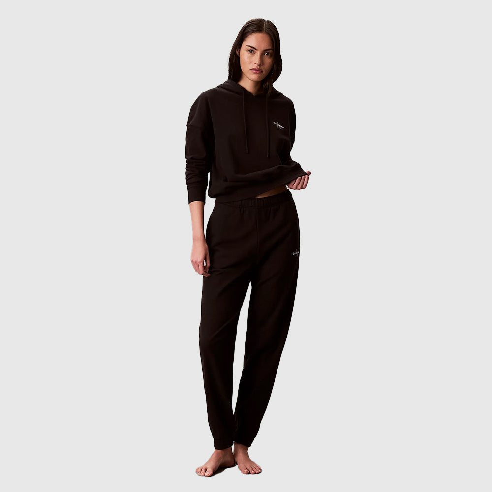 Cotton Blend Lounge Joggers - Black